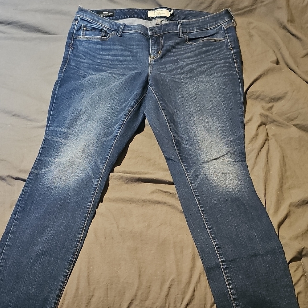 Torrid Blue Skinny Jeans with Faded Denim Look